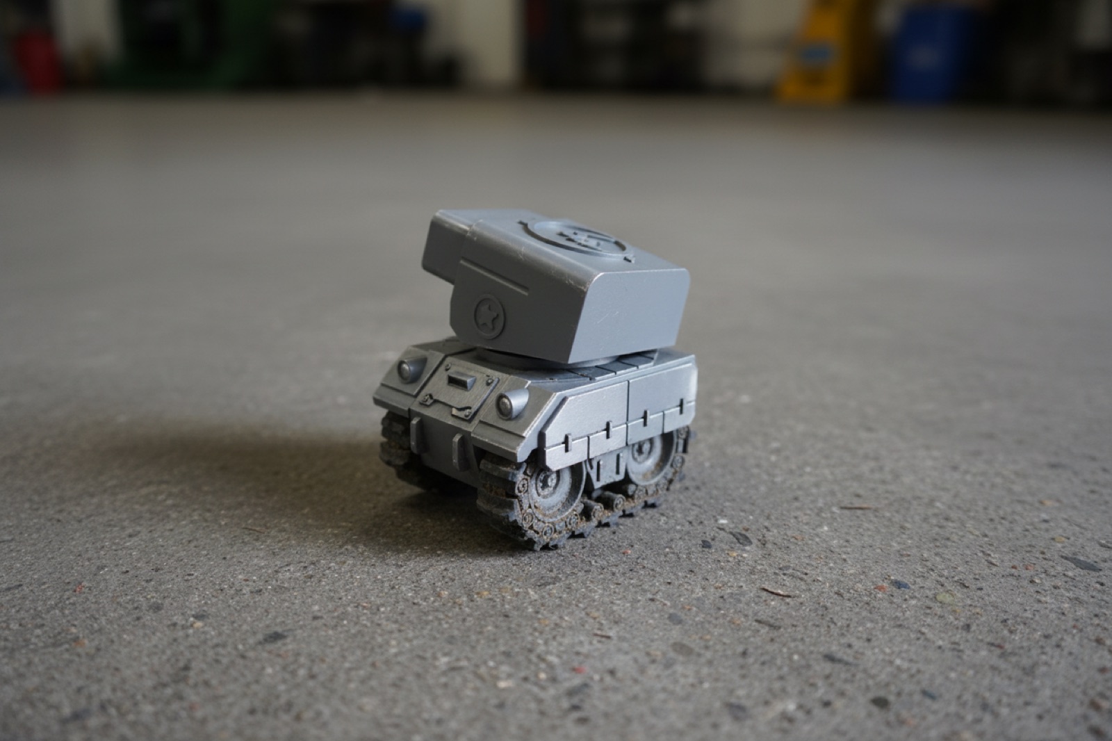 Concept render of the tank dock in grey resin look